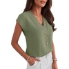 image:imageANRABESS Women Tops Business Casual Cap Sleeve Dressy Blouse V Neck ShirtsLight Green