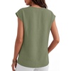 image:imageANRABESS Women Tops Business Casual Cap Sleeve Dressy Blouse V Neck ShirtsLight Green