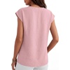 image:imageANRABESS Women Tops Business Casual Cap Sleeve Dressy Blouse V Neck ShirtsLight Pink