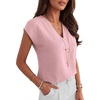 image:imageANRABESS Women Tops Business Casual Cap Sleeve Dressy Blouse V Neck ShirtsLight Pink