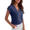 image:imageANRABESS Women Tops Business Casual Cap Sleeve Dressy Blouse V Neck ShirtsNavy Blue