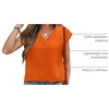 image:imageANRABESS Women Tops Business Casual Cap Sleeve Dressy Blouse V Neck ShirtsOrange