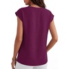 image:imageANRABESS Women Tops Business Casual Cap Sleeve Dressy Blouse V Neck ShirtsPurple
