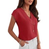 image:imageANRABESS Women Tops Business Casual Cap Sleeve Dressy Blouse V Neck ShirtsRed