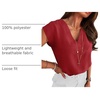image:imageANRABESS Women Tops Business Casual Cap Sleeve Dressy Blouse V Neck ShirtsRed