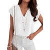 image:imageANRABESS Women Tops Business Casual Cap Sleeve Dressy Blouse V Neck ShirtsWhite