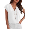 image:imageANRABESS Women Tops Business Casual Cap Sleeve Dressy Blouse V Neck ShirtsWhite
