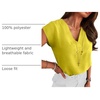 image:imageANRABESS Women Tops Business Casual Cap Sleeve Dressy Blouse V Neck ShirtsYellow