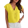 image:imageANRABESS Women Tops Business Casual Cap Sleeve Dressy Blouse V Neck ShirtsYellow