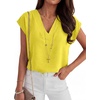 image:imageANRABESS Women Tops Business Casual Cap Sleeve Dressy Blouse V Neck ShirtsYellow