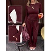 image:imageANRABESS Womens 2 Piece Lounge Sets 2026 Fall Trendy OutfitsDeep Red