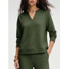 image:imageANRABESS Womens 2 Piece Outfits V Neck Sweatsuit Lounge SetsArmy Green