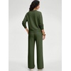 image:imageANRABESS Womens 2 Piece Outfits V Neck Sweatsuit Lounge SetsArmy Green