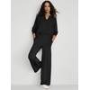 image:imageANRABESS Womens 2 Piece Outfits V Neck Sweatsuit Lounge SetsBlack