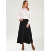 image:imageANRABESS Womens A Line High Waist Fall Midi SkirtBlack