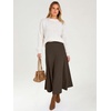 image:imageANRABESS Womens A Line High Waist Fall Midi SkirtBrown