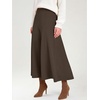 image:imageANRABESS Womens A Line High Waist Fall Midi SkirtBrown