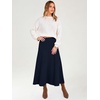image:imageANRABESS Womens A Line High Waist Fall Midi SkirtNavy Blue
