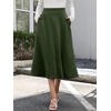 image:imageANRABESS Womens ALine Elastic High Waist Midi SkirtsArmy Green