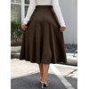 image:imageANRABESS Womens ALine Elastic High Waist Midi SkirtsBrown