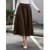 image:imageANRABESS Womens ALine Elastic High Waist Midi SkirtsBrown