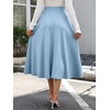 image:imageANRABESS Womens ALine Elastic High Waist Midi SkirtsLight Blue