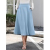 image:imageANRABESS Womens ALine Elastic High Waist Midi SkirtsLight Blue