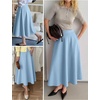 image:imageANRABESS Womens ALine Elastic High Waist Midi SkirtsLight Blue