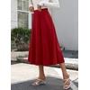 image:imageANRABESS Womens ALine Elastic High Waist Midi SkirtsRed