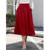 image:imageANRABESS Womens ALine Elastic High Waist Midi SkirtsRed