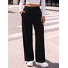 image:imageANRABESS Womens Business Casual Straight Leg Fleece Dress PantsBlack