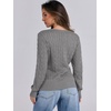 image:imageANRABESS Womens Cable Knit V Neck Long Sleeve Fitted Sweaters TopGrey