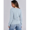image:imageANRABESS Womens Cable Knit V Neck Long Sleeve Fitted Sweaters TopLight Blue