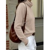 image:imageANRABESS Womens Cowl Neck Long Sleeve Fall Light SweaterAlmond