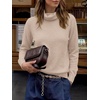 image:imageANRABESS Womens Cowl Neck Long Sleeve Fall Light SweaterAlmond