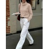 image:imageANRABESS Womens Cowl Neck Long Sleeve Fall Light SweaterAlmond