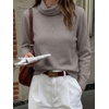 image:imageANRABESS Womens Cowl Neck Long Sleeve Fall Light SweaterGrey Khaki