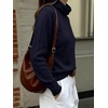 image:imageANRABESS Womens Cowl Neck Long Sleeve Fall Light SweaterNavy Blue