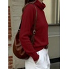 image:imageANRABESS Womens Cowl Neck Long Sleeve Fall Light SweaterRed