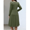 image:imageANRABESS Womens Fall Long Sleeve ALine Midi DressArmy Green