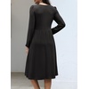 image:imageANRABESS Womens Fall Long Sleeve ALine Midi DressBlack