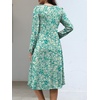 image:imageANRABESS Womens Fall Long Sleeve ALine Midi DressFloral Green
