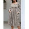 image:imageANRABESS Womens Fall Long Sleeve ALine Midi DressFloral Small Spots