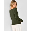 image:imageANRABESS Womens Fall Long Sleeve Boat Neck Lightweight SweatersArmy Green