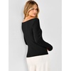 image:imageANRABESS Womens Fall Long Sleeve Boat Neck Lightweight SweatersBlack
