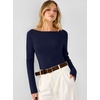 image:imageANRABESS Womens Fall Long Sleeve Boat Neck Lightweight SweatersNavy Blue