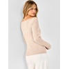 image:imageANRABESS Womens Fall Long Sleeve Boat Neck Lightweight SweatersParchment