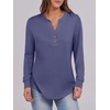 image:imageANRABESS Womens Fall Shirts Long Sleeve Henley Top Dressy Casual BlouseBlue Gray