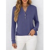 image:imageANRABESS Womens Fall Shirts Long Sleeve Henley Top Dressy Casual BlouseBlue Gray