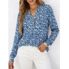 image:imageANRABESS Womens Fall Shirts Long Sleeve Henley Top Dressy Casual BlouseBlue White Floral
